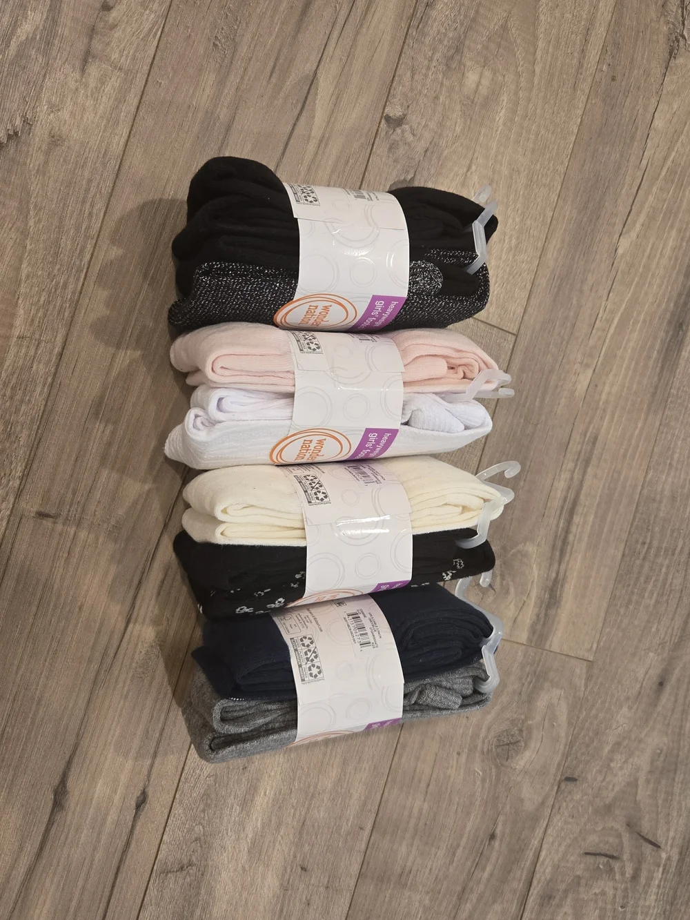 NEW Girls Tights Bundle - Size S (4-6) - 4 Pack Essential Solids & Prints
